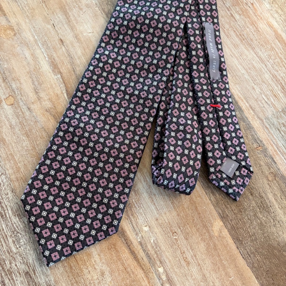 Daniel Cremieux Archive Collection Silk Tie Purple Geometric Italy Hand Made